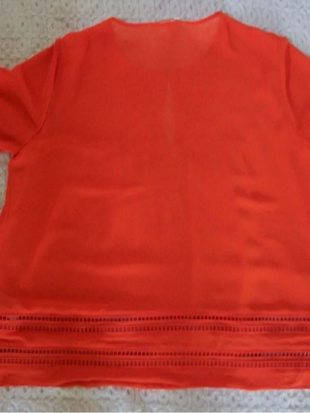 Michael Kors Vibrant Red Pleated V-Neck Women’s Blouse